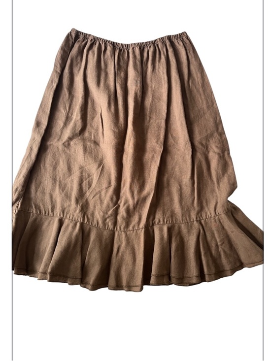 fresh produce Dresses & Skirts - Fresh Produce Linen Skirt W/ Ruffles Sz Medium Brown